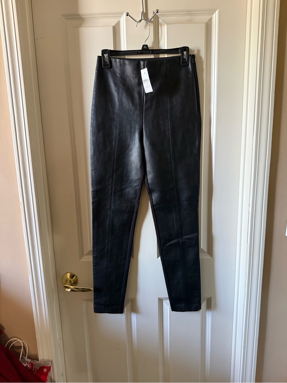 Ann Taylor Black Faux Leather Skinny Pants